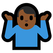 🤷🏾‍♂️ Emoji Homem Dando De Ombros: Pele Morena Escura na Microsoft Windows 10 May 2019 Update.