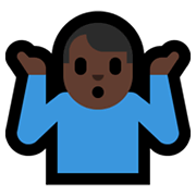 🤷🏿‍♂️ Emoji schulterzuckender Mann: dunkle Hautfarbe Microsoft Windows 10 May 2019 Update.
