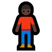 🧍🏿‍♂️ Emoji Homem Em Pé: Pele Escura na Microsoft Windows 10 May 2019 Update.