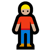 🧍🏼‍♂️ Emoji stehender Mann: mittelhelle Hautfarbe Microsoft Windows 10 May 2019 Update.