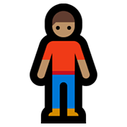 🧍🏽‍♂️ Emoji stehender Mann: mittlere Hautfarbe Microsoft Windows 10 May 2019 Update.