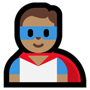 Émoji 🦸🏽‍♂️ Super-héros Homme : Peau Légèrement Mate sur Microsoft Windows 10 May 2019 Update.