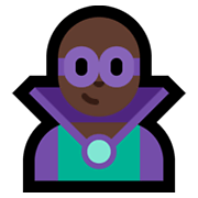 🦹🏿‍♂️ Emoji männlicher Bösewicht: dunkle Hautfarbe Microsoft Windows 10 May 2019 Update.
