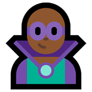 🦹🏾‍♂️ Emoji Homem Supervilão: Pele Morena Escura na Microsoft Windows 10 May 2019 Update.