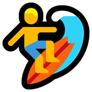 Emoji 🏄‍♂️ Surfista Uomo su Microsoft Windows 10 May 2019 Update.