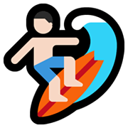 Emoji 🏄🏻‍♂️ Surfista Uomo: Carnagione Chiara su Microsoft Windows 10 May 2019 Update.