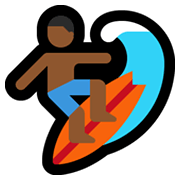 Emoji 🏄🏾‍♂️ Surfista Uomo: Carnagione Abbastanza Scura su Microsoft Windows 10 May 2019 Update.