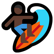🏄🏿‍♂️ Emoji Hombre Haciendo Surf: Tono De Piel Oscuro en Microsoft Windows 10 May 2019 Update.