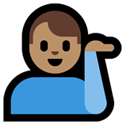 Emoji 💁🏽‍♂️ Uomo Con Suggerimento: Carnagione Olivastra su Microsoft Windows 10 May 2019 Update.