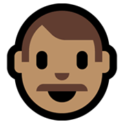 👨🏽 Emoji Mann: mittlere Hautfarbe Microsoft Windows 10 May 2019 Update.