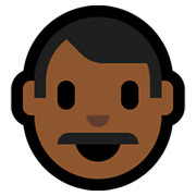 👨🏾 Emoji Homem: Pele Morena Escura na Microsoft Windows 10 May 2019 Update.