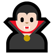 Émoji 🧛🏻‍♂️ Vampire Homme : Peau Claire sur Microsoft Windows 10 May 2019 Update.