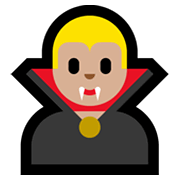 Emoji 🧛🏼‍♂️ Vampiro Uomo: Carnagione Abbastanza Chiara su Microsoft Windows 10 May 2019 Update.