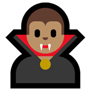 Emoji 🧛🏽‍♂️ Vampiro Uomo: Carnagione Olivastra su Microsoft Windows 10 May 2019 Update.