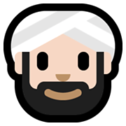 👳🏻‍♂️ Emoji Hombre Con Turbante: Tono De Piel Claro en Microsoft Windows 10 May 2019 Update.