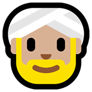 👳🏼‍♂️ Emoji Hombre Con Turbante: Tono De Piel Claro Medio en Microsoft Windows 10 May 2019 Update.