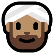 Emoji 👳🏽‍♂️ Uomo Con Turbante: Carnagione Olivastra su Microsoft Windows 10 May 2019 Update.