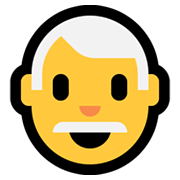 Emoji 👨‍🦳 Uomo: Capelli Bianchi su Microsoft Windows 10 May 2019 Update.