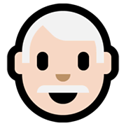 Emoji 👨🏻‍🦳 Uomo: Carnagione Chiara E Capelli Bianchi su Microsoft Windows 10 May 2019 Update.