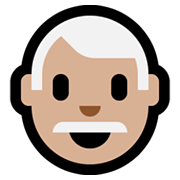 👨🏼‍🦳 Emoji Mann: mittelhelle Hautfarbe, weißes Haar Microsoft Windows 10 May 2019 Update.