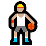 ⛹🏼‍♂️ Emoji Hombre Botando Un Balón: Tono De Piel Claro Medio en Microsoft Windows 10 May 2019 Update.