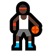 ⛹🏿‍♂️ Emoji Mann mit Ball: dunkle Hautfarbe Microsoft Windows 10 May 2019 Update.