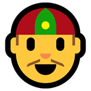 Emoji 👲 Uomo Con Zucchetto Cinese su Microsoft Windows 10 May 2019 Update.