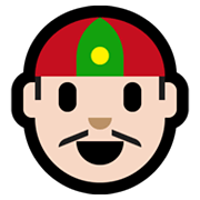 Emoji 👲🏻 Uomo Con Zucchetto Cinese: Carnagione Chiara su Microsoft Windows 10 May 2019 Update.