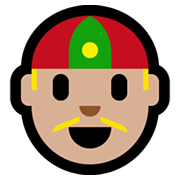 Emoji 👲🏼 Uomo Con Zucchetto Cinese: Carnagione Abbastanza Chiara su Microsoft Windows 10 May 2019 Update.