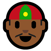 👲🏾 Emoji Homem De Boné: Pele Morena Escura na Microsoft Windows 10 May 2019 Update.