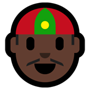 Emoji 👲🏿 Uomo Con Zucchetto Cinese: Carnagione Scura su Microsoft Windows 10 May 2019 Update.
