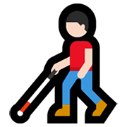 Emoji 👨🏻‍🦯 Uomo Con Bastone Bianco Di Orientamento: Carnagione Chiara su Microsoft Windows 10 May 2019 Update.