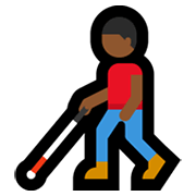 👨🏾‍🦯 Emoji Hombre Con Bastón: Tono De Piel Oscuro Medio en Microsoft Windows 10 May 2019 Update.