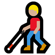 👨🏼‍🦯 Emoji Hombre Con Bastón: Tono De Piel Claro Medio en Microsoft Windows 10 May 2019 Update.