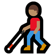 Emoji 👨🏽‍🦯 Uomo Con Bastone Bianco Di Orientamento: Carnagione Olivastra su Microsoft Windows 10 May 2019 Update.