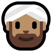 Emoji 👳🏽 Persona Con Turbante: Carnagione Olivastra su Microsoft Windows 10 May 2019 Update.