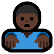 🧟🏿‍♂️ Emoji Homem Zumbi: Pele Escura na Microsoft Windows 10 May 2019 Update.