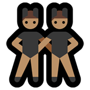 👯🏽‍♂️ Emoji Hombres Con Orejas De Conejo, Tono De Piel Medio en Microsoft Windows 10 May 2019 Update.