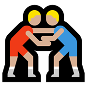 🤼🏼‍♂️ Emoji ringende Männer, mittelhelle Hautfarbe Microsoft Windows 10 May 2019 Update.