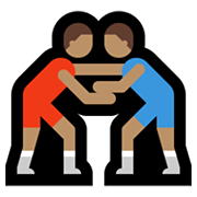 🤼🏽‍♂️ Emoji Hombres Luchando, Tono De Piel Medio en Microsoft Windows 10 May 2019 Update.