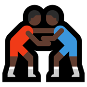 🤼🏿‍♂️ Emoji ringende Männer, dunkle Hautfarbe Microsoft Windows 10 May 2019 Update.