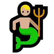 🧜🏼‍♂️ Emoji Sirena Hombre: Tono De Piel Claro Medio en Microsoft Windows 10 May 2019 Update.
