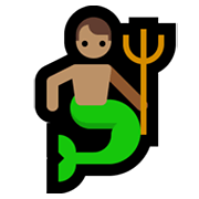 🧜🏽‍♂️ Emoji Sirena Hombre: Tono De Piel Medio en Microsoft Windows 10 May 2019 Update.
