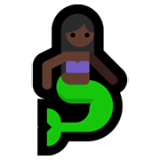 🧜🏿 Emoji Pessoa Sereia: Pele Escura na Microsoft Windows 10 May 2019 Update.