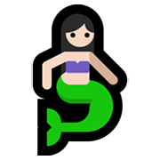 Emoji 🧜🏻 Sirena: Carnagione Chiara su Microsoft Windows 10 May 2019 Update.