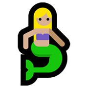 🧜🏼 Emoji Persona Sirena: Tono De Piel Claro Medio en Microsoft Windows 10 May 2019 Update.
