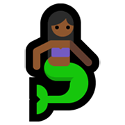 🧜🏾‍♀️ Emoji Sirena: Tono De Piel Oscuro Medio en Microsoft Windows 10 May 2019 Update.