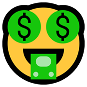 🤑 Emoji Gesicht mit Dollarzeichen Microsoft Windows 10 May 2019 Update.