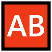 🆎 Emoji Großbuchstaben AB in rotem Quadrat Microsoft Windows 10 May 2019 Update.