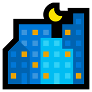 Émoji 🌃 Nuit étoilée sur Microsoft Windows 10 May 2019 Update.